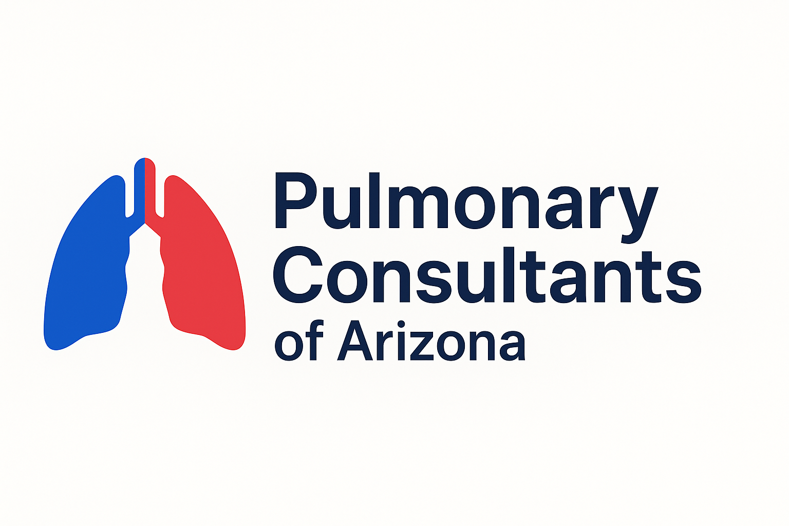 Pulmonary Consultants of Arizona logo featuring red and blue lungs graphic